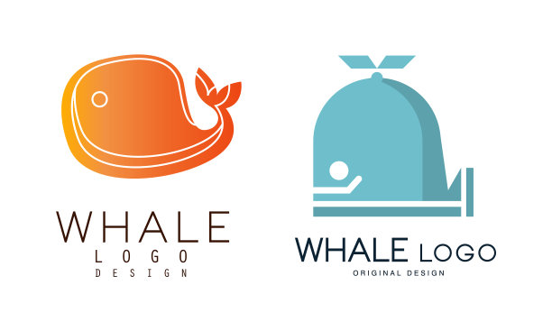 鲸鱼标志原创设计集公司形象图片下载