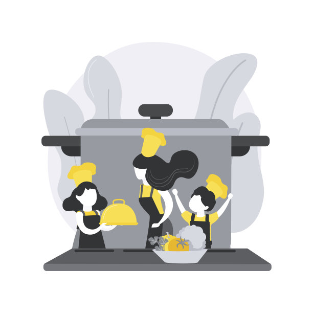 家庭烹饪抽象概念矢量插图。图片下载