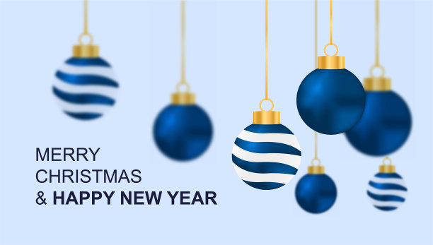 可爱的彩色圣诞球悬挂动态模糊效果图片下载