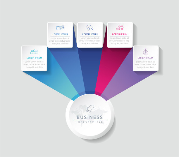 矢量插图，信息图形设计，模板，营销，信息，有5个选项或步骤图片下载