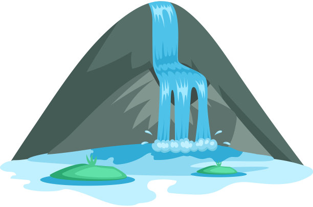 瀑布的水从悬崖上落下图片下载