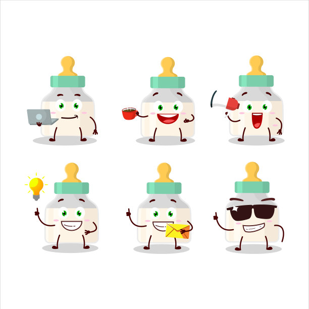 洗礼者与白色牛奶卡通人物图片下载