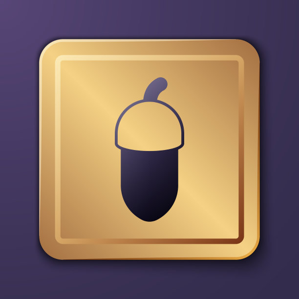 紫色的橡子图标孤立在紫色的背景图片下载