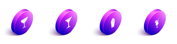 设置等距酒杯马提尼鸡尾酒调酒器图片下载