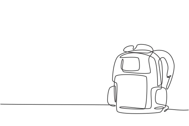 单线画背包图片下载