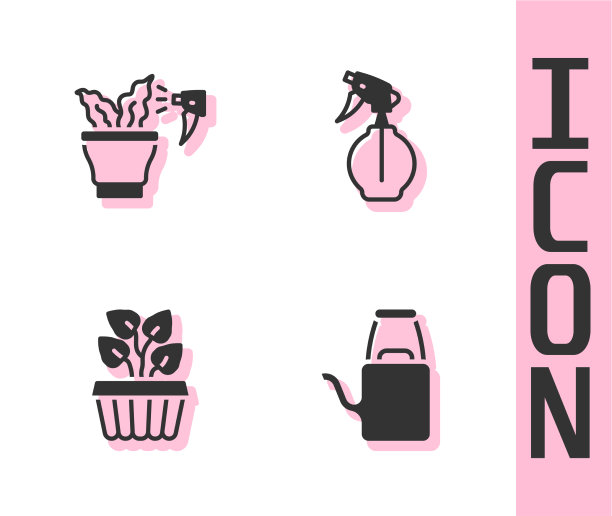 设置浇水罐喷洒植物室内常青藤花盆图片下载