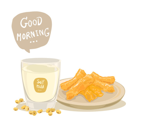 豆浆和大豆种子与“巴东哥”泰国和中国传统油炸面团双棒在白色背景。图片下载