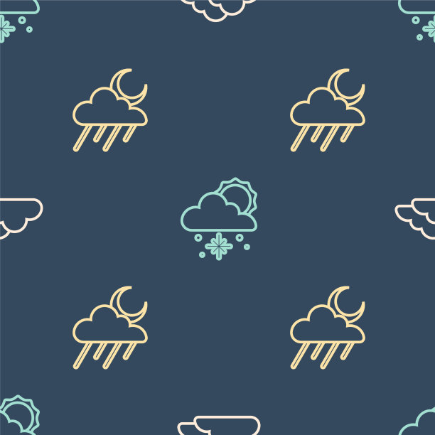 集线云与雨，月和雪的太阳图片下载
