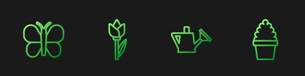 集行洒水罐蝴蝶花郁金香图片下载