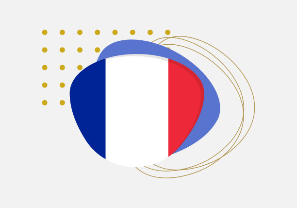 法国国旗的图标或徽章。法国国徽的抽象背景和几何形状。矢量插图。图片下载