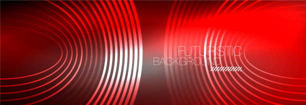 暗抽象背景与发光的霓虹灯圈图片下载