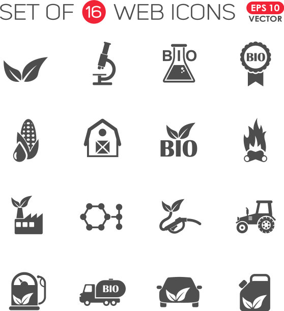 生物燃料16个Web图标图片下载