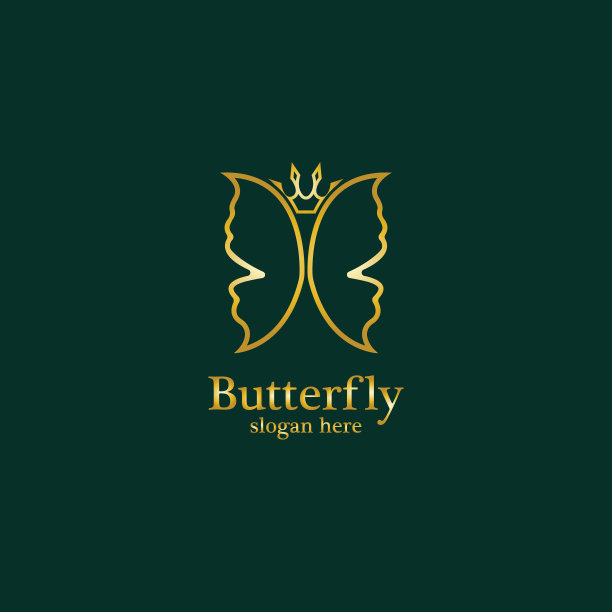 金蝴蝶标志皇家蝴蝶标志图片下载