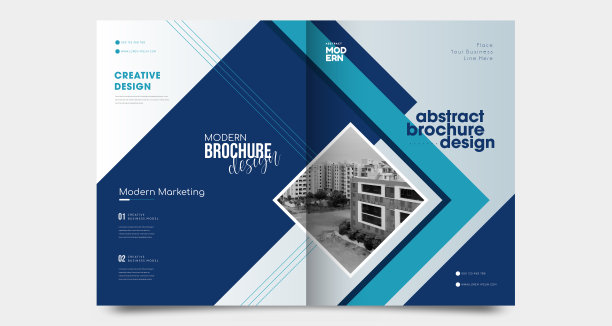 双折宣传册模板设计成几何形状图片下载