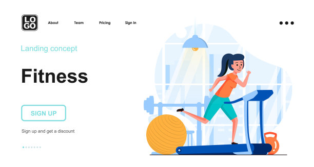 健身训练网概念女人慢跑上图片下载