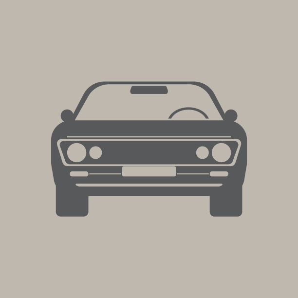 肌肉经典或复古车前视图平坦和图片下载