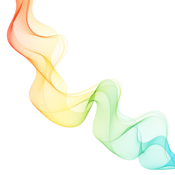 美丽多彩的波浪抽象曲线设计图片下载