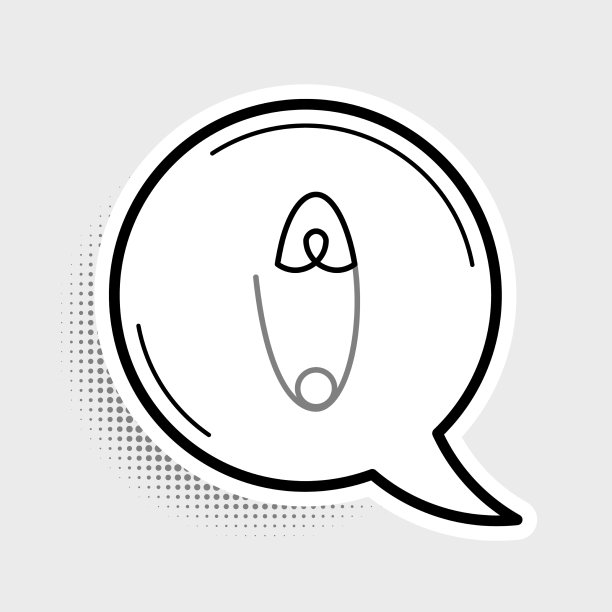 线经典封闭钢安全销图标隔离图片下载