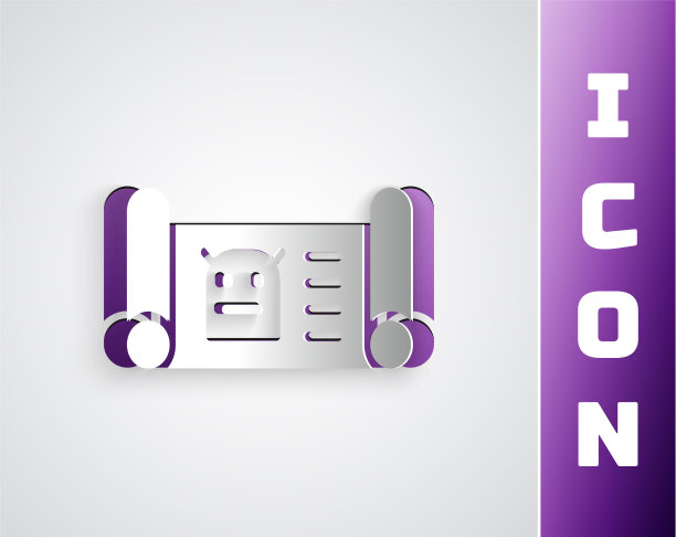 剪纸机器人的蓝图图标孤立在灰色图片下载