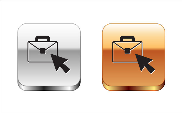 黑色在线工作图标隔离在白色图片下载