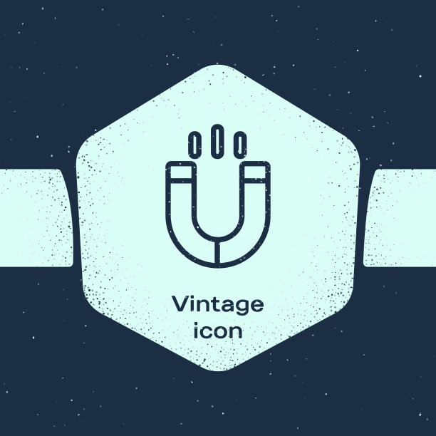 垃圾线磁铁图标孤立在蓝色图片下载