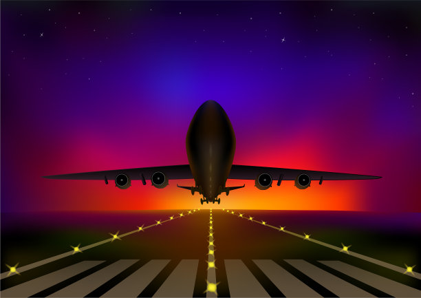 飞机在背景中飞行图片下载