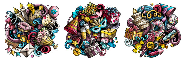 生日卡通涂鸦设计集图片下载