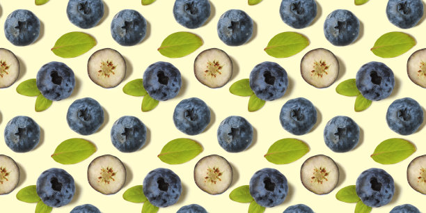 新鲜蓝莓的无缝图案图片下载
