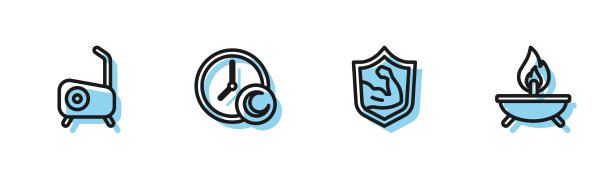 设置线条健美肌肉固定自行车图片下载