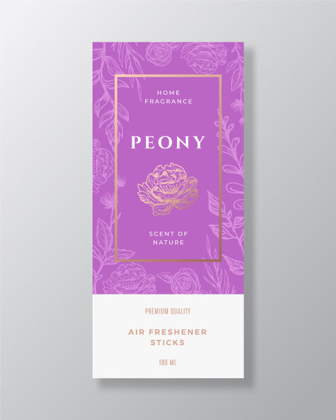 牡丹家香抽象标签图片下载