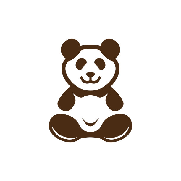 熊猫娃娃可爱的标志设计图片下载