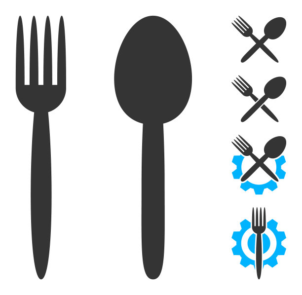 扁平餐具图标形象图片下载