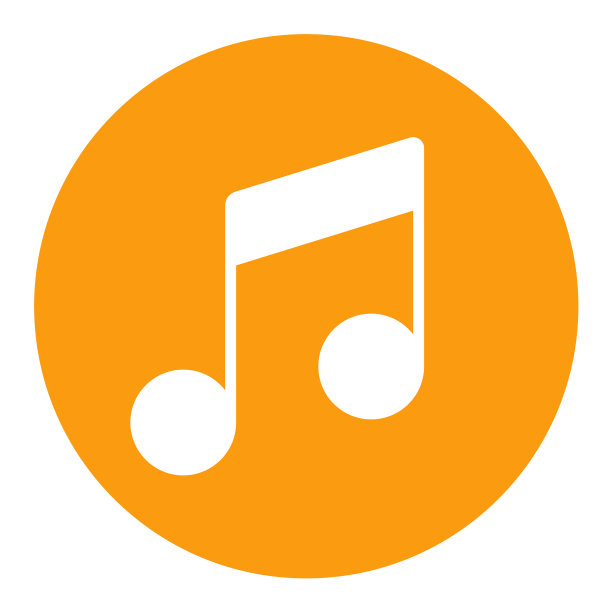 音乐音符扁平的白色字形图标图片下载