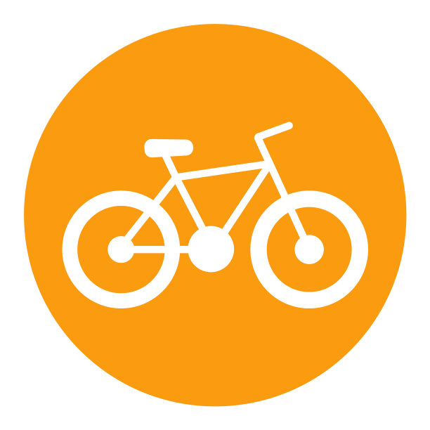 自行车白色字形图标露营标志图片下载