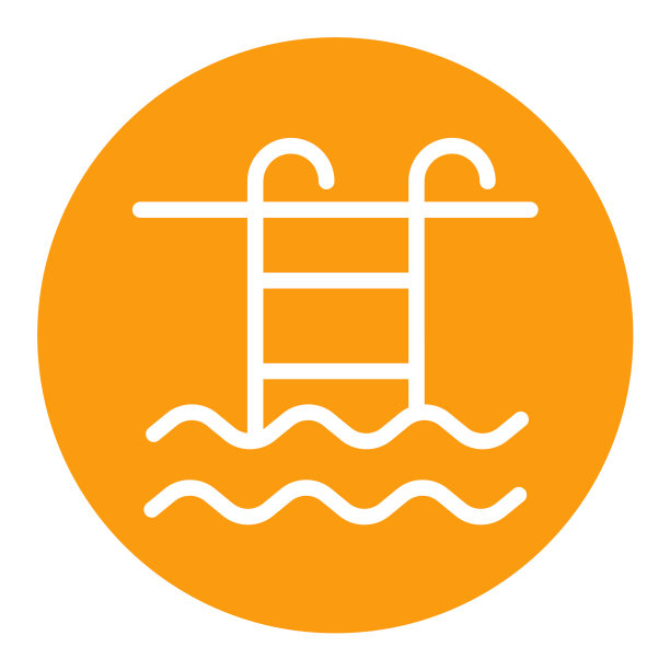 游泳池孤立的白色字形图标图片下载