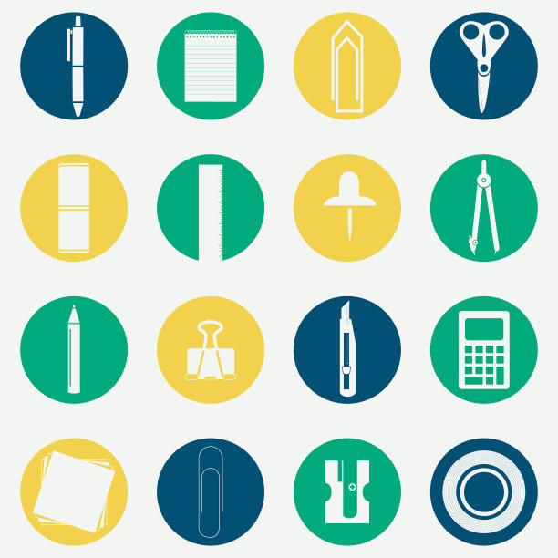 单色图标办公用品图片下载