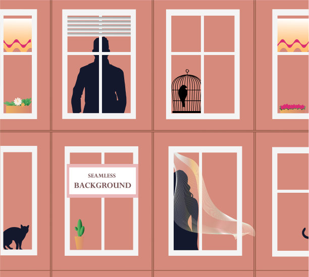 人和窗户大城市图片下载