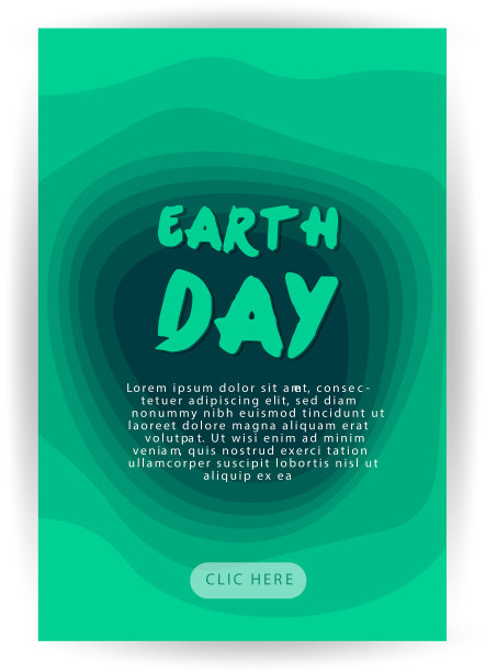 孤立地球日海报绿色图片下载