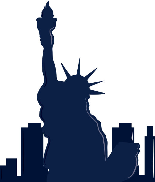 剪影纽约自由女神像图片下载