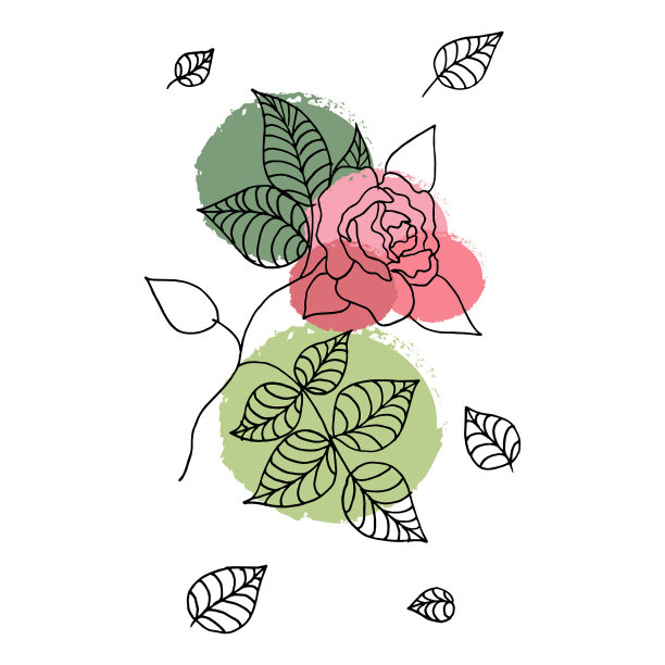 玫瑰线的艺术。矢量插图。抽象最小的花设计的封面，印刷品，家居装饰图片，设计，印刷品图片下载