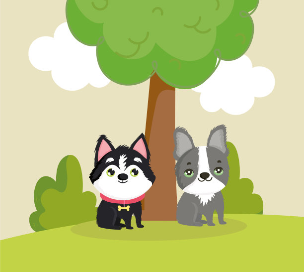 草丛中的小狗图片下载