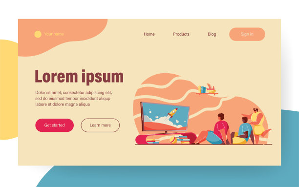 孩子们看电视，屏幕上有火箭图片下载