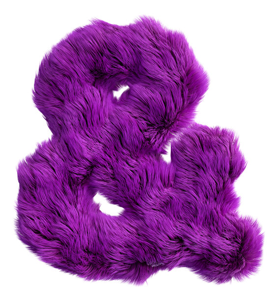 紫色卡通人物怪物脸大写字母。3d渲染字母符号孤立。图片下载