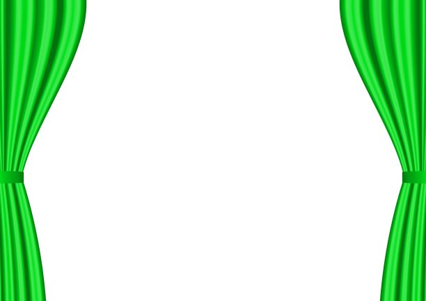 绿色剧场窗帘形框架图片下载
