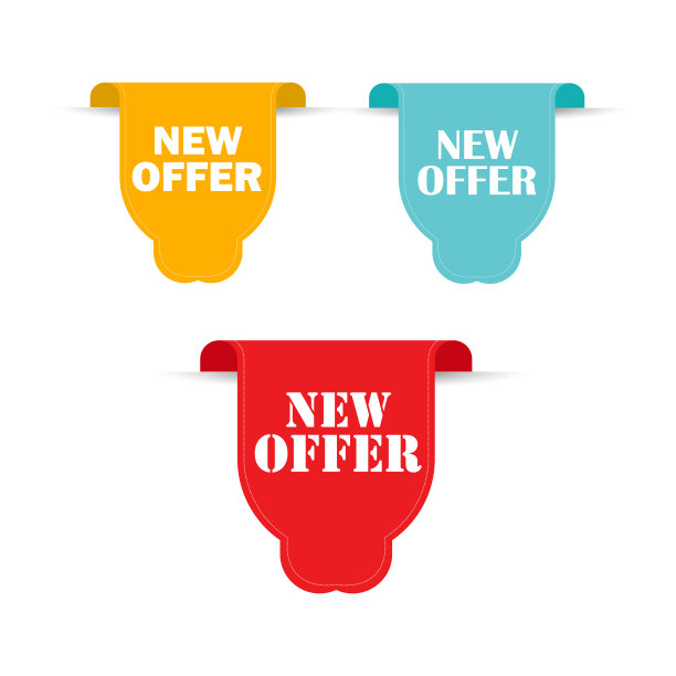 新的报价和横幅向量贴纸图片下载