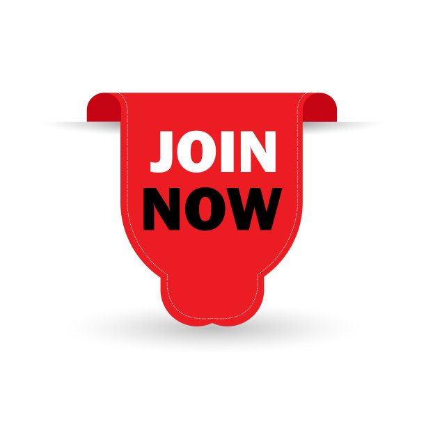 现在加入红丝带孤立的白色背景图片下载