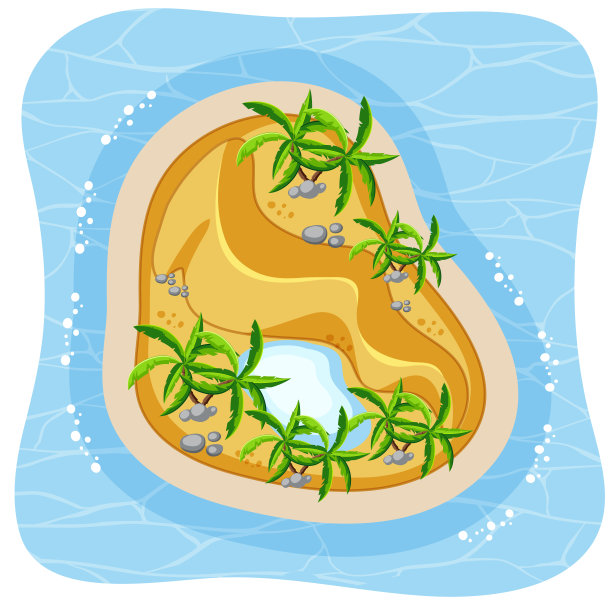 鸟瞰图的热带海滩岛屿孤立图片下载