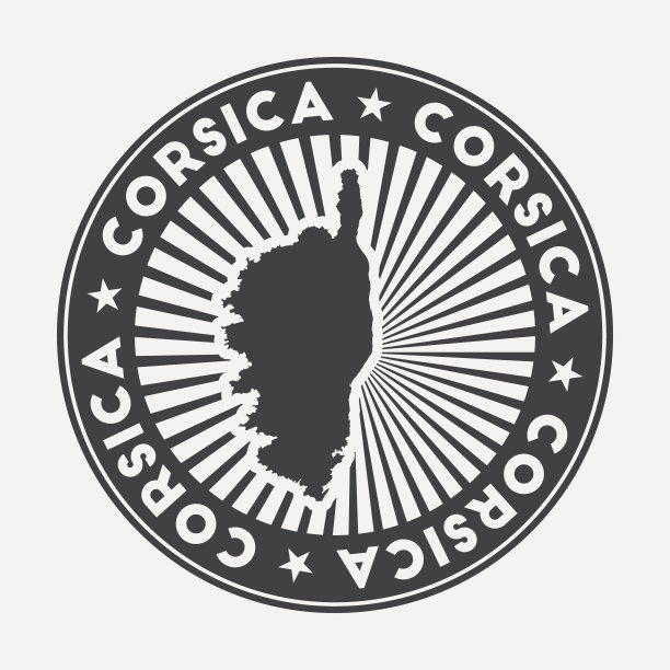 科西嘉岛圆形标志。图片下载
