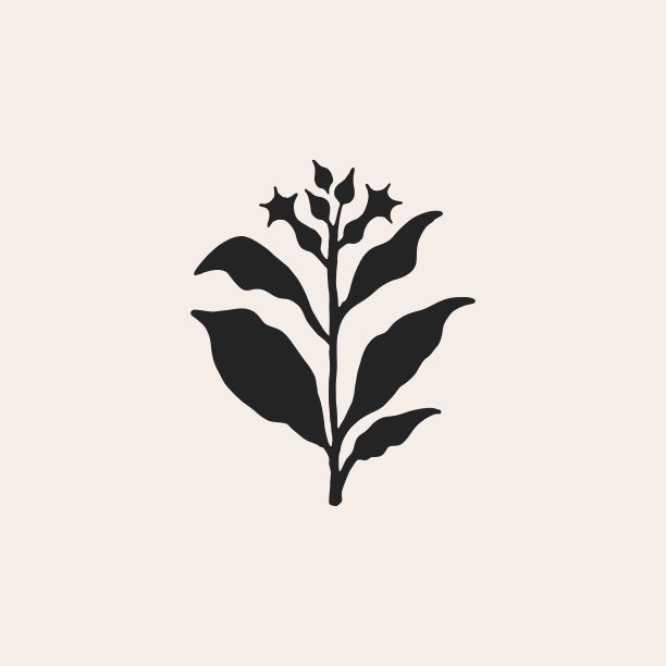 烟草树花香烟复古矢量图标插画图片下载