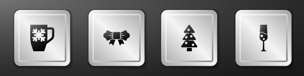 用雪花蝴蝶结装饰咖啡杯圣诞节图片下载